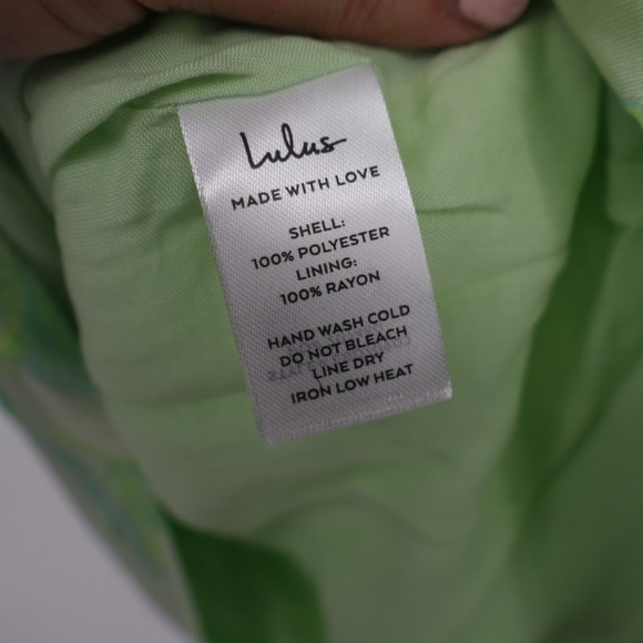 Lulus Brighter Side Mini Dress Womens M Light Green Floral Jacquard Scoop Neck - Picture 6 of 8